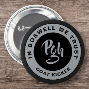 Chapa Redonda De 5 Cm Yinzer Clasp Personalizado Black Burgh Vintage Pgh