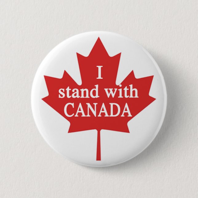 Chapa Redonda De 5 Cm Yo apoyo a Canadá (Anverso)