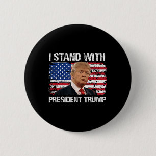 Chapa Redonda De 5 Cm Yo apoyo al presidente Trump Bandera estadounidens