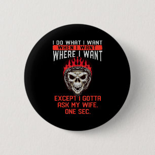 Chapa Redonda De 5 Cm Yo Hombre Calavera Asustadiza Punk Qué