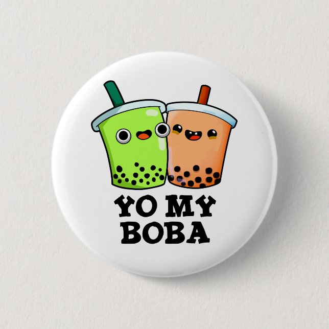 Chapa Redonda De 5 Cm Yo mi Boba Funny Boba Tea Pun (Anverso)