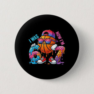 Chapa Redonda De 5 Cm Yo tenía 6 años Ahora tengo 7 Cumpleaños Baloncest