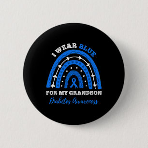 Chapa Redonda De 5 Cm Yo Uso Azul Para Mi Nieto T1d Tipo 1 Diabetes Aw