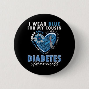 Chapa Redonda De 5 Cm Yo Uso Azul Para Mis Primos De Diabetes Tipo 1