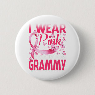 Chapa Redonda De 5 Cm Yo Uso El Rosa En Memoria De Mi Grammy