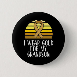 Chapa Redonda De 5 Cm Yo uso oro para mi nieto consciente del cáncer inf