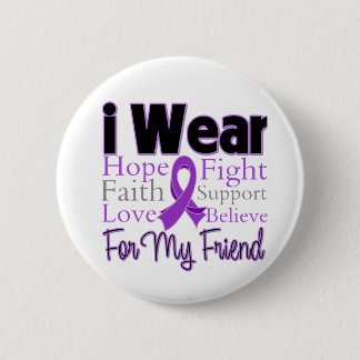 Chapa Redonda De 5 Cm Yo Uso Un Amigo Collage Morado - Cáncer Pancreátic