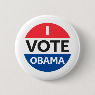 Chapa Redonda De 5 Cm Yo voto a Obama