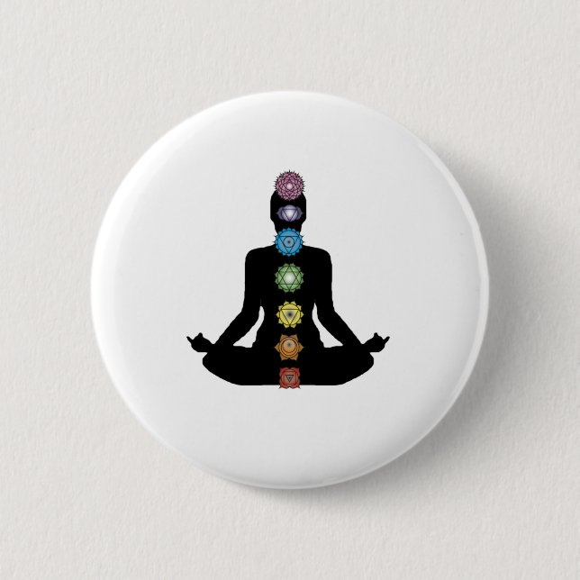 Chapa Redonda De 5 Cm Yoga Chakras (Anverso)