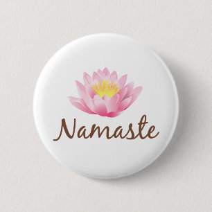 Chapa Redonda De 5 Cm Yoga de la flor de Namaste Lotus