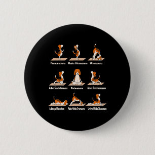 Chapa Redonda De 5 Cm Yoga de perros - Ejercicios Posturas Lance Meditat