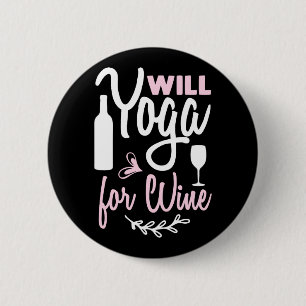Chapa Redonda De 5 Cm Yoga Lover   El Yoga Para El Vino
