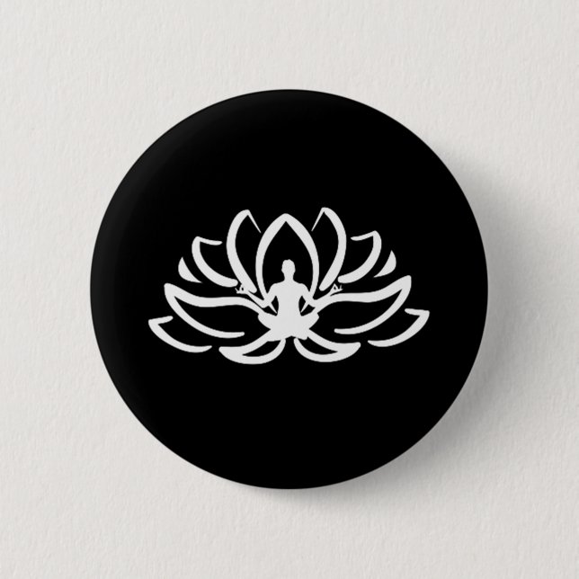 Chapa Redonda De 5 Cm Yoga Meditación Lotus (Anverso)