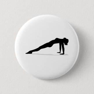 Chapa Redonda De 5 Cm Yoga Pilates Pose Woman Silhouette