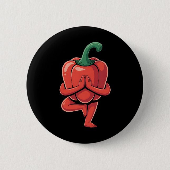 Chapa Redonda De 5 Cm Yoga Pimiento  (Anverso)