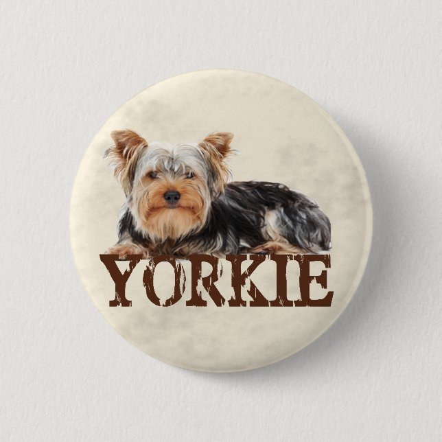 Chapa Redonda De 5 Cm Yorkie (Anverso)