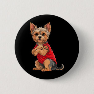 Chapa Redonda De 5 Cm Yorkie con amor de Yorkshire Terrier tatuado