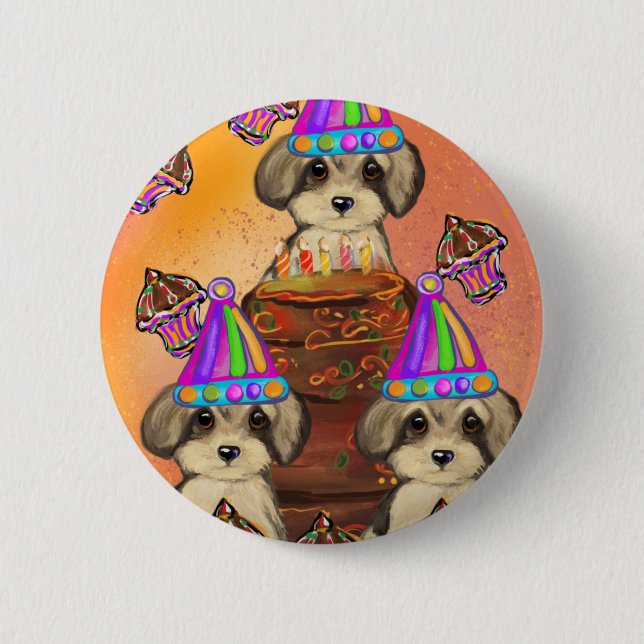 Chapa Redonda De 5 Cm Yorkie Poo (Anverso)