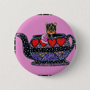 Chapa Redonda De 5 Cm Yorkie Poo