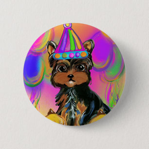 Chapa Redonda De 5 Cm Yorkie Poo Birthdays