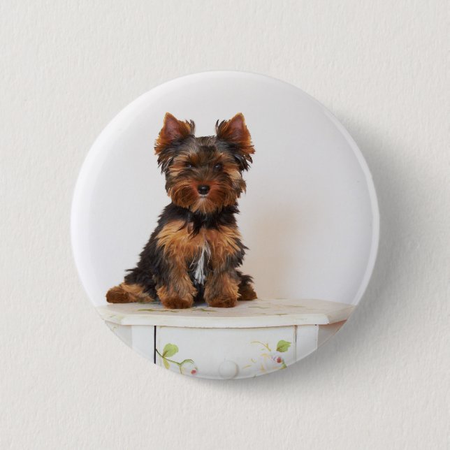 Chapa Redonda De 5 Cm Yorkshire Terrier (Anverso)