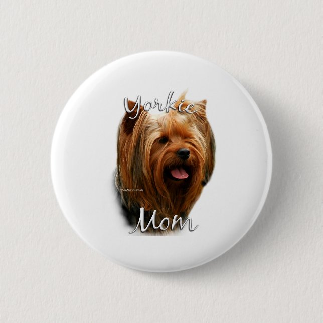 Chapa Redonda De 5 Cm Yorkshire Terrier Mom 2 (Anverso)