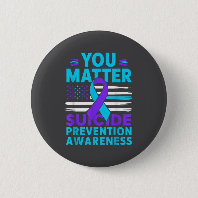 Chapa Redonda De 5 Cm You Suicide Prevention Awareness Teal Purple Ribbo (Anverso)
