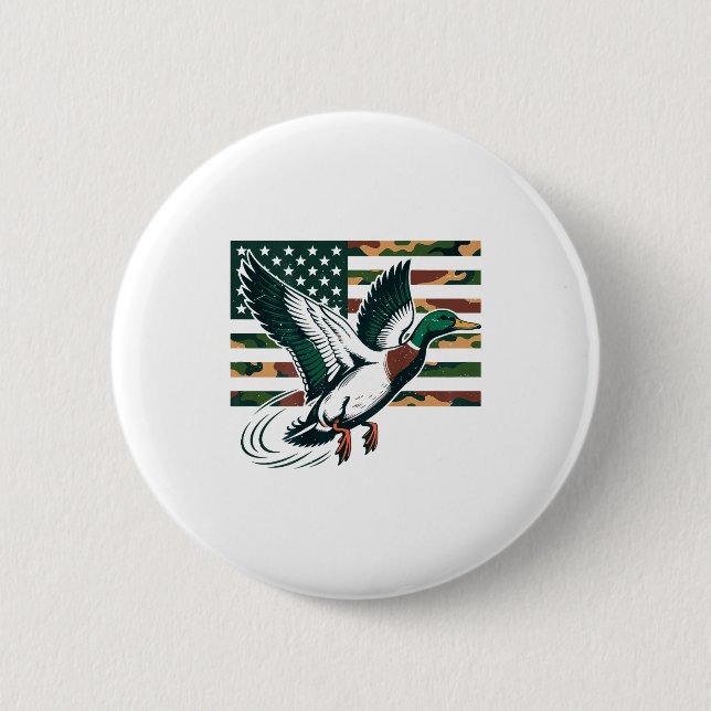 Chapa Redonda De 5 Cm Youth Camo Mallard Duck Hunting Camouflage America (Anverso)