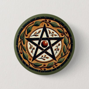Chapa Redonda De 5 Cm Yule Pentacle