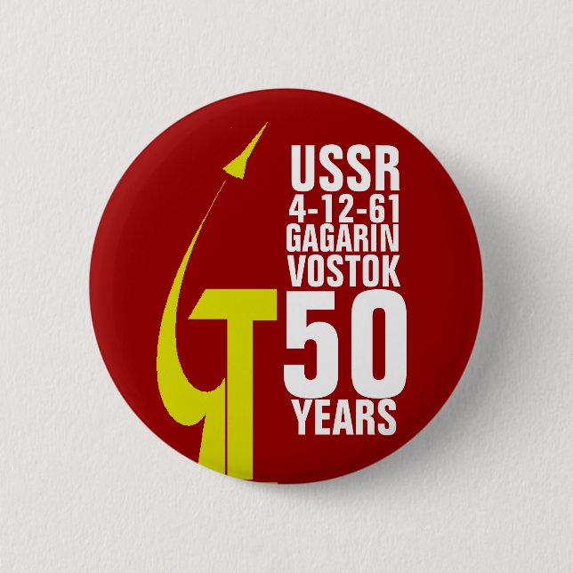 CHAPA REDONDA DE 5 CM YURI GAGARIN VOSTOK UNO (Anverso)