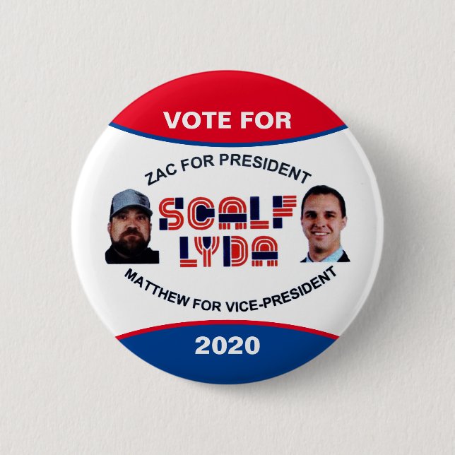 Chapa Redonda De 5 Cm Zac Scalf para presidente 2020 (Anverso)