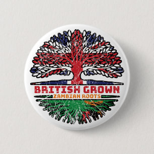 Chapa Redonda De 5 Cm Zambia Zambian Reino Unido Árbol británico
