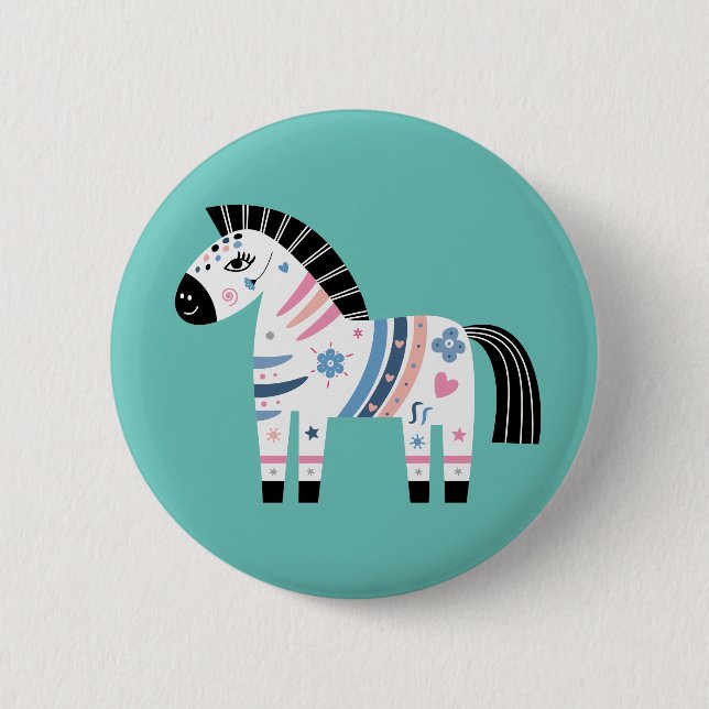 Chapa Redonda De 5 Cm Zebra (Anverso)
