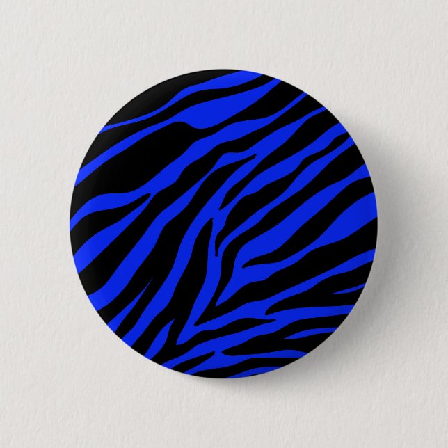 Chapa Redonda De 5 Cm zebra azul (Anverso)