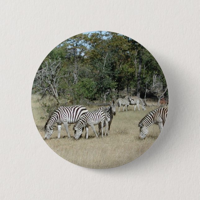 Chapa Redonda De 5 Cm Zebras (Anverso)