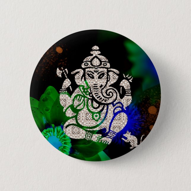 Chapa Redonda De 5 Cm Zen Ganesh (Anverso)