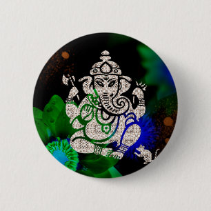 Chapa Redonda De 5 Cm Zen Ganesh