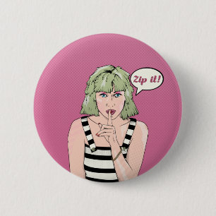 Chapa Redonda De 5 Cm Zip It Pop art