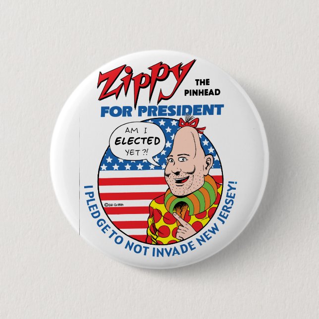 Chapa Redonda De 5 Cm ¡Zippy para Presidente! (Anverso)