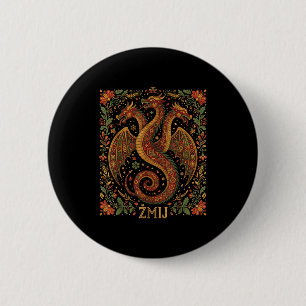 Chapa Redonda De 5 Cm Zmij Dragón Eslavo Mitología Pagana Arte Popular S