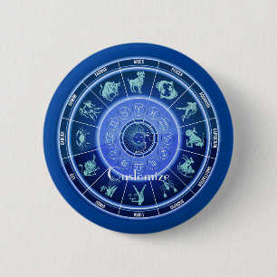 Chapa Redonda De 5 Cm Zodiac Sun Rótulo Astrología Calendario Thunder_Co