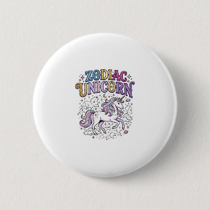 Chapa Redonda De 5 Cm Zodiaco Unicornio Mercado de Vectores Premium Unic