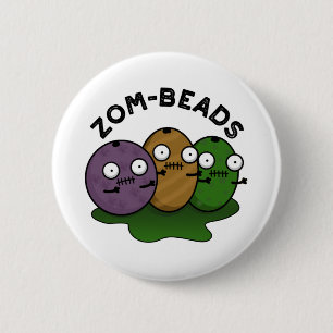 Chapa Redonda De 5 Cm Zom-abalorios Funny Halloween Zombie Beads Pun