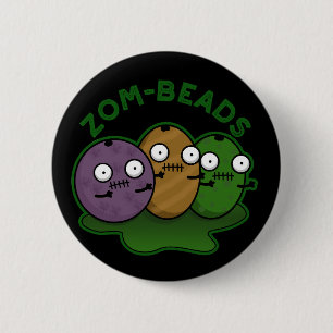 Chapa Redonda De 5 Cm Zom-abalorios Funny Halloween Zombie Beads Pun Dar
