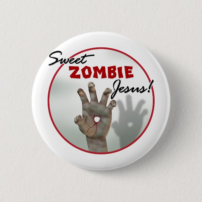 Chapa Redonda De 5 Cm Zombi dulce Jesús (Anverso)