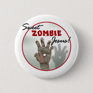 Chapa Redonda De 5 Cm Zombi dulce Jesús