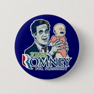 Chapa Redonda De 5 Cm Zombi Romney para presidente Button