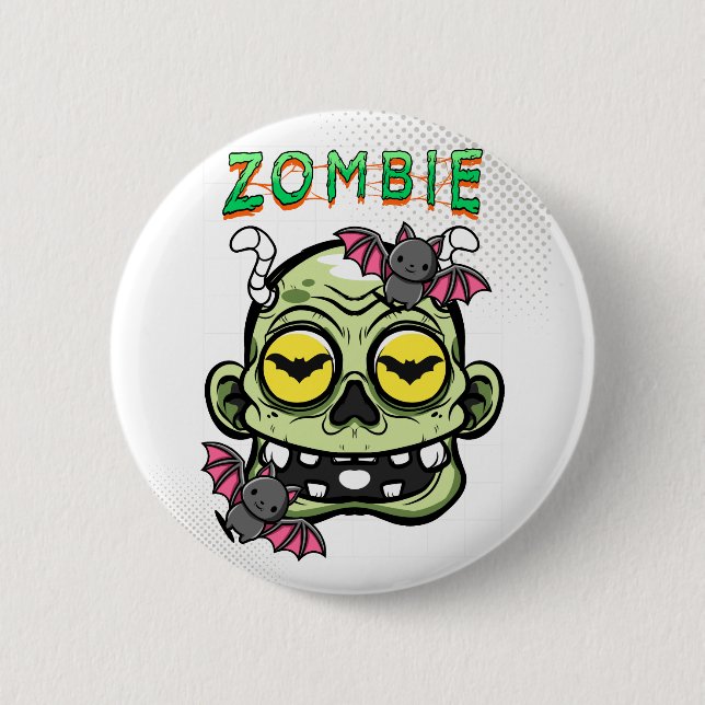 Chapa Redonda De 5 Cm Zombie (Anverso)