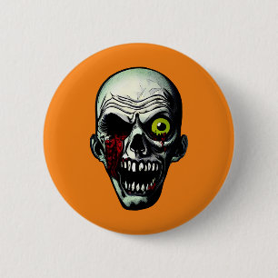 Chapa Redonda De 5 Cm Zombie Head