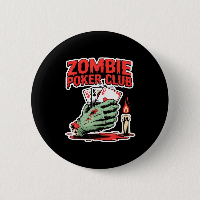 Chapa Redonda De 5 Cm Zombie Ker Club Halloween  (Anverso)